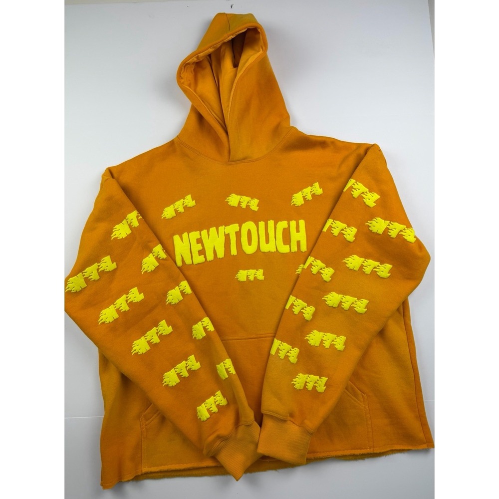 NYL NEWTOUCH Orange Hoodie Pullover‎ Sweatshirt Large MTAB Lifestyle Streetwear